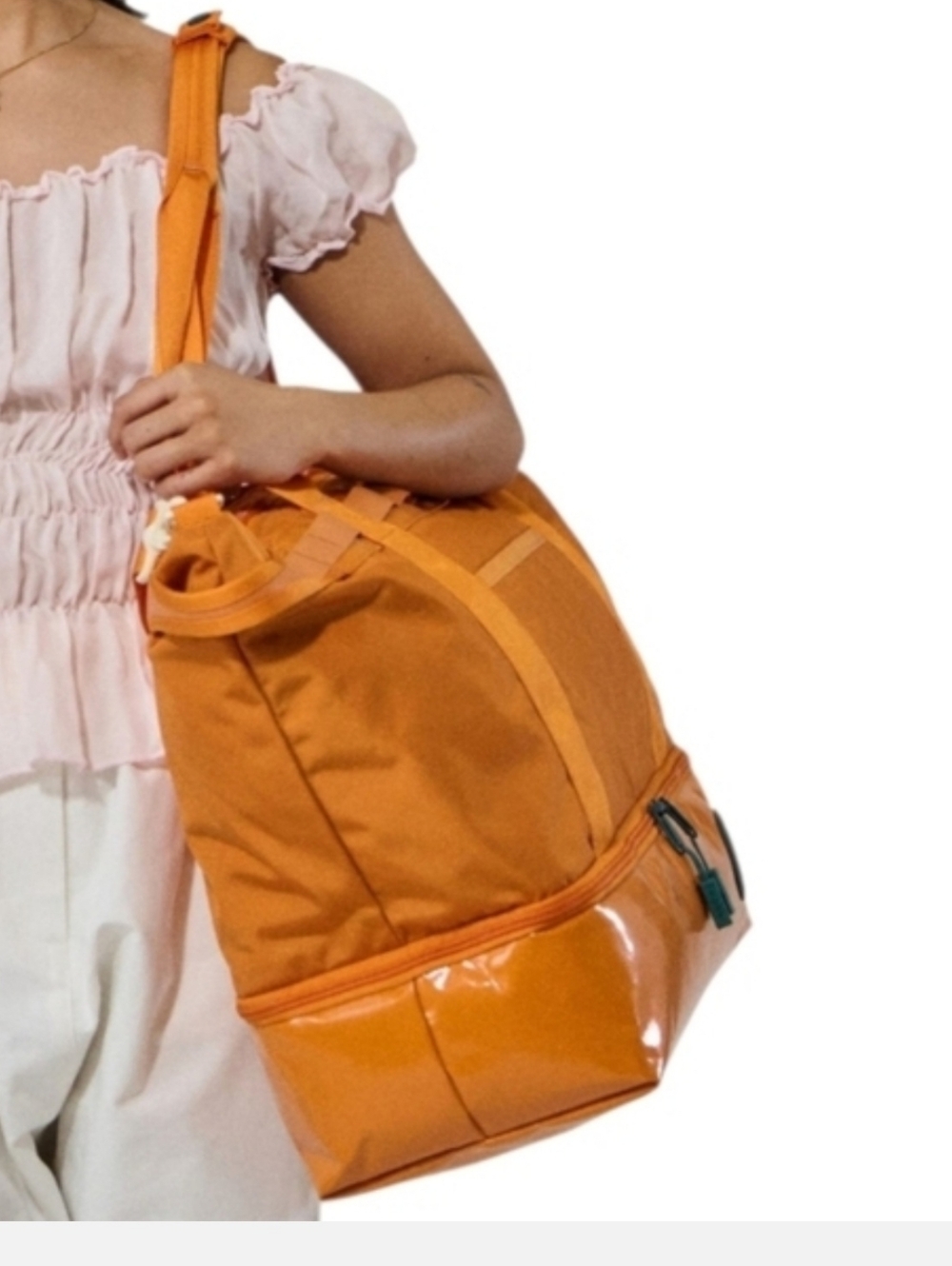 X Large Expandable Big Orange Tote Bag Weekender - Picture 10 of 16